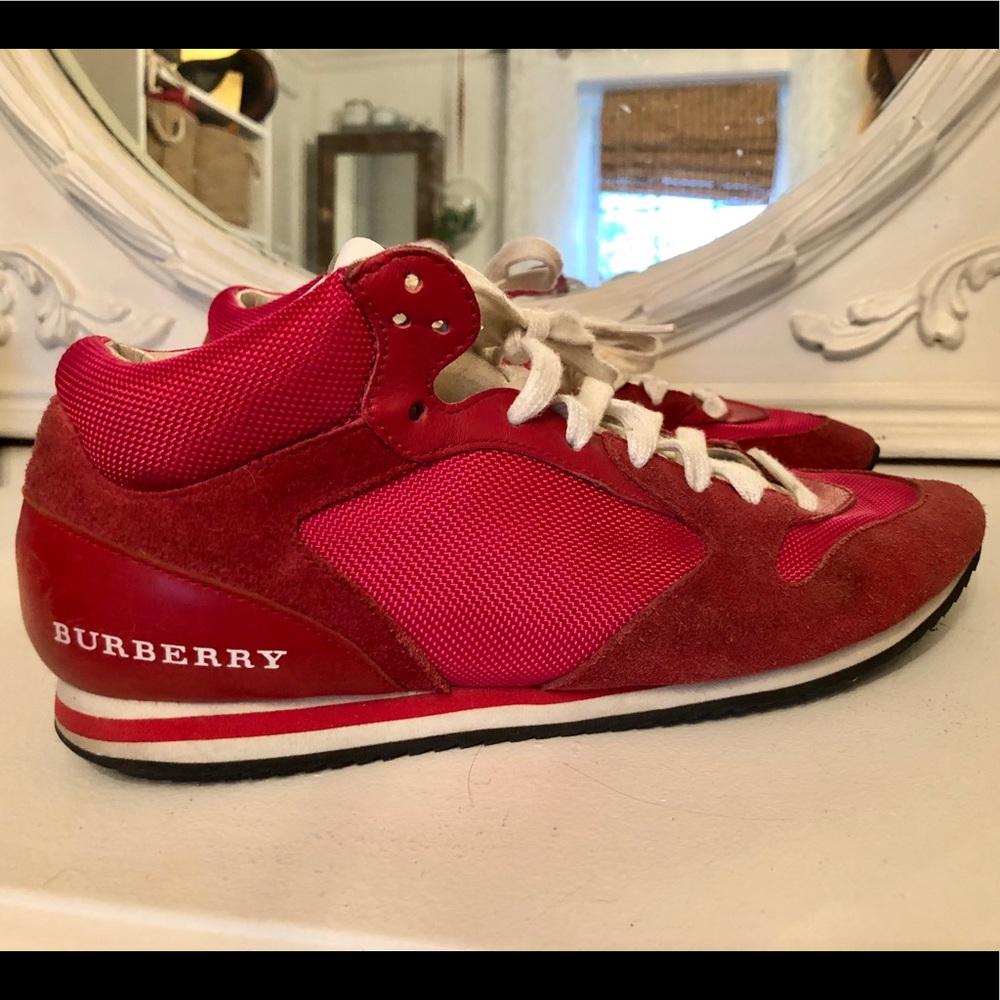 Burberry pink/red suede+leather sneakers (size 7)